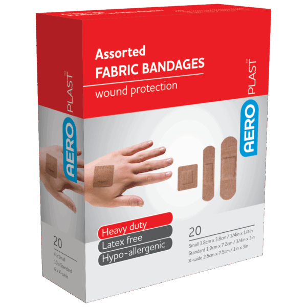 AEROPLAST Premium Fabric Assorted Dressings Box/20