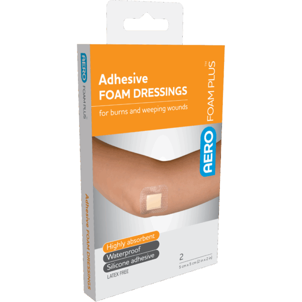 AEROFOAM PLUS Adhesive Foam Dressings 5 x 5cm Box/2