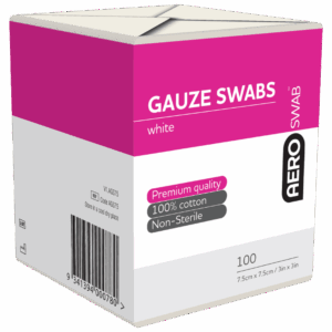 AEROSWAB Non-Sterile White Gauze Swab 7.5 x 7.5cm (8PLY) Pack/100