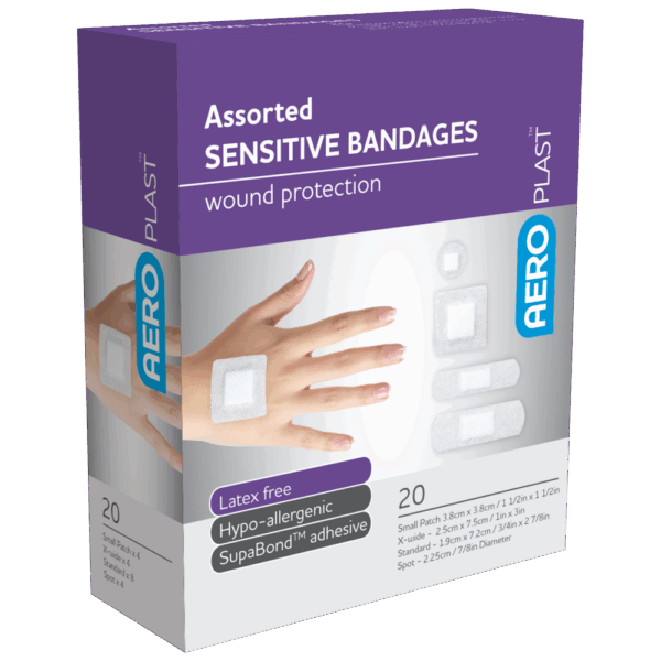 AEROPLAST Sensitive Assorted Dressings Box/20