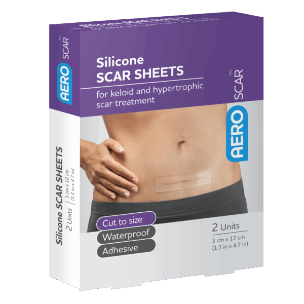 AeroScar Silicone Scar Sheets 3 cm x 12 cm Box/2