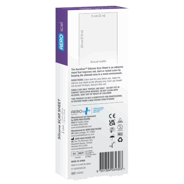 AeroScar Silicone Scar Sheet 5 cm x 20 cm Box/1 - Image 2