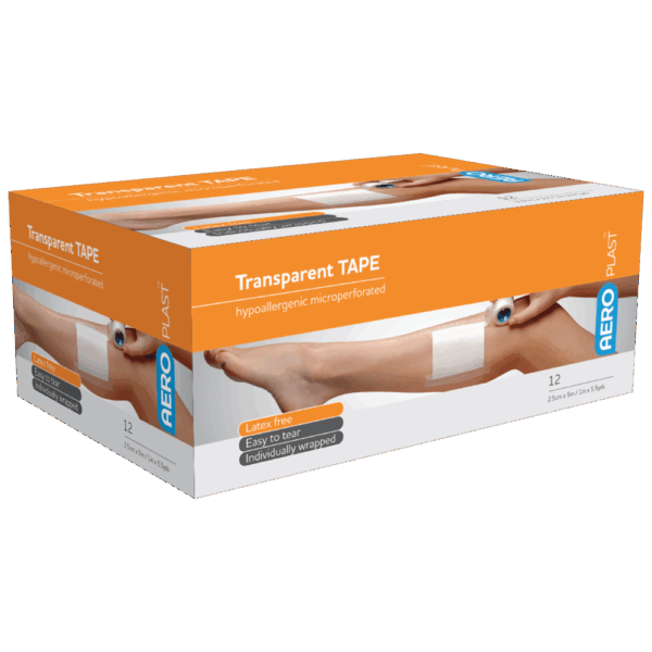 AEROTAPE Transparent Plastic Tape 2.5cm x 5M Box/12
