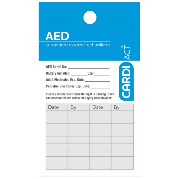 CARDIACT AED Test Tag