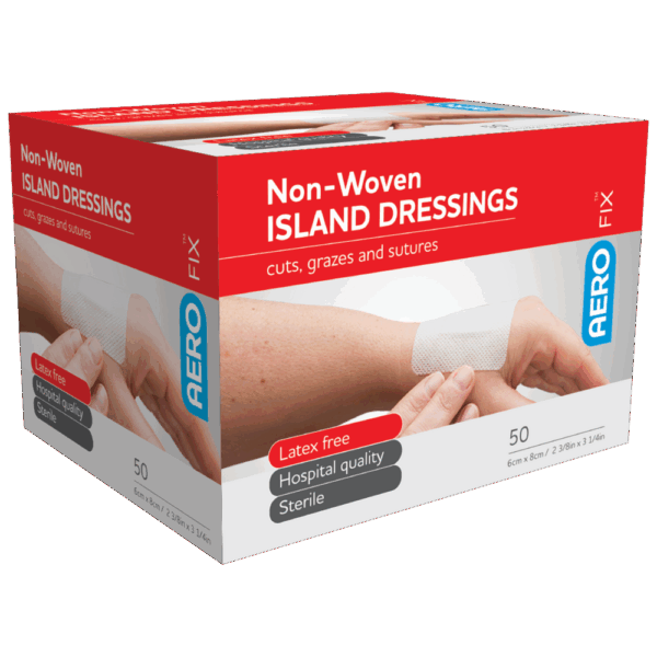AEROFIX Non-Woven Island Dressing 6 x 8cm Box/50