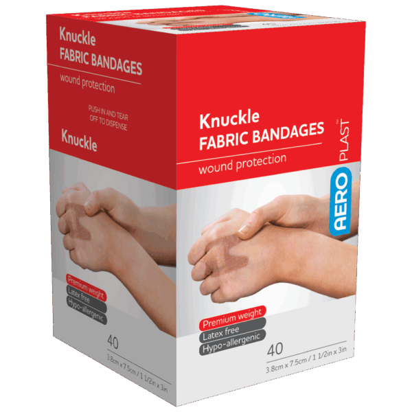 AEROPLAST Premium Fabric Knuckle Dressings 7.5 x 3.8cm Box/40