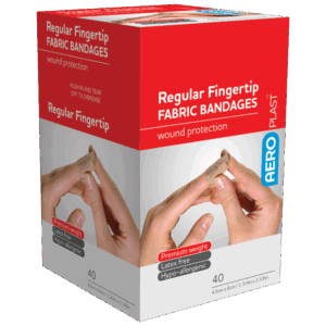 AEROPLAST Premium Fabric Regular Fingertip Dressings 6 x 4.5cm Box/40