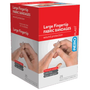 AEROPLAST Premium Fabric Large Fingertip 7.5 x 4.5cm Box/25