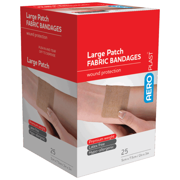 AEROPLAST Premium Fabric Large Patch 7.5 x 5cm Box/25