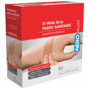 AEROPLAST Premium Fabric X-Wide Strip 7.5 x 2.5cm Box/50