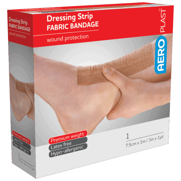 AEROPLAST Premium Fabric Dressing Strip 7.5cm x 1M