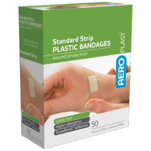 AEROPLAST Plastic Standard Strip 7.2 x 1.9cm Box/50