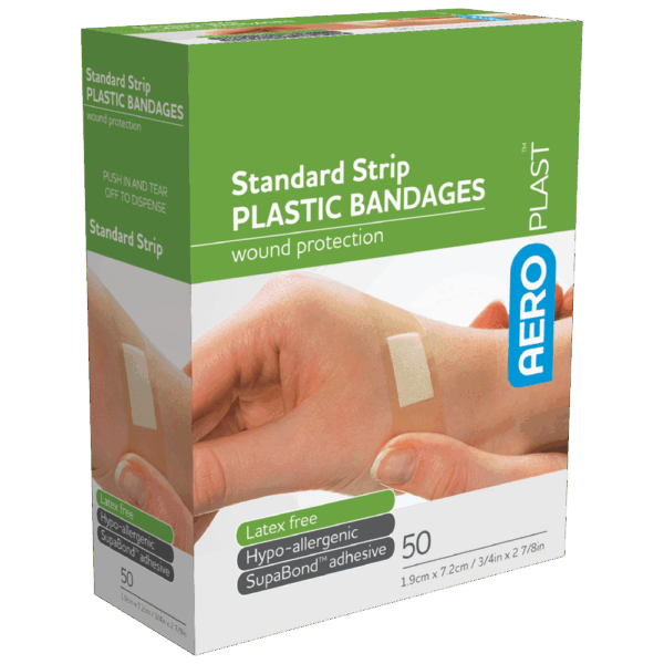 AEROPLAST Plastic Standard Strip 7.2 x 1.9cm Box/50