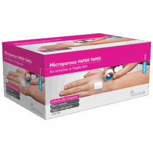 AEROTAPE White Microporous Paper Tape 1.25cm x 5M Box/24