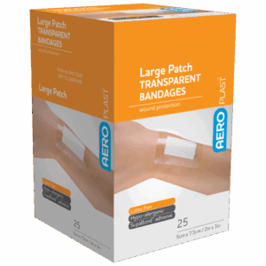 AEROPLAST Transparent Large Patch 7.5 x 5cm Box/25