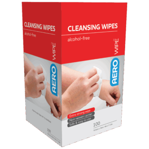 AEROWIPE Alcohol-Free Cleansing Wipes Box/100