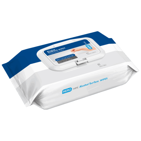 AEROWIPE 75% Isopropyl Alcohol Surface Wipes Pouch/60 (DG) Pack/60