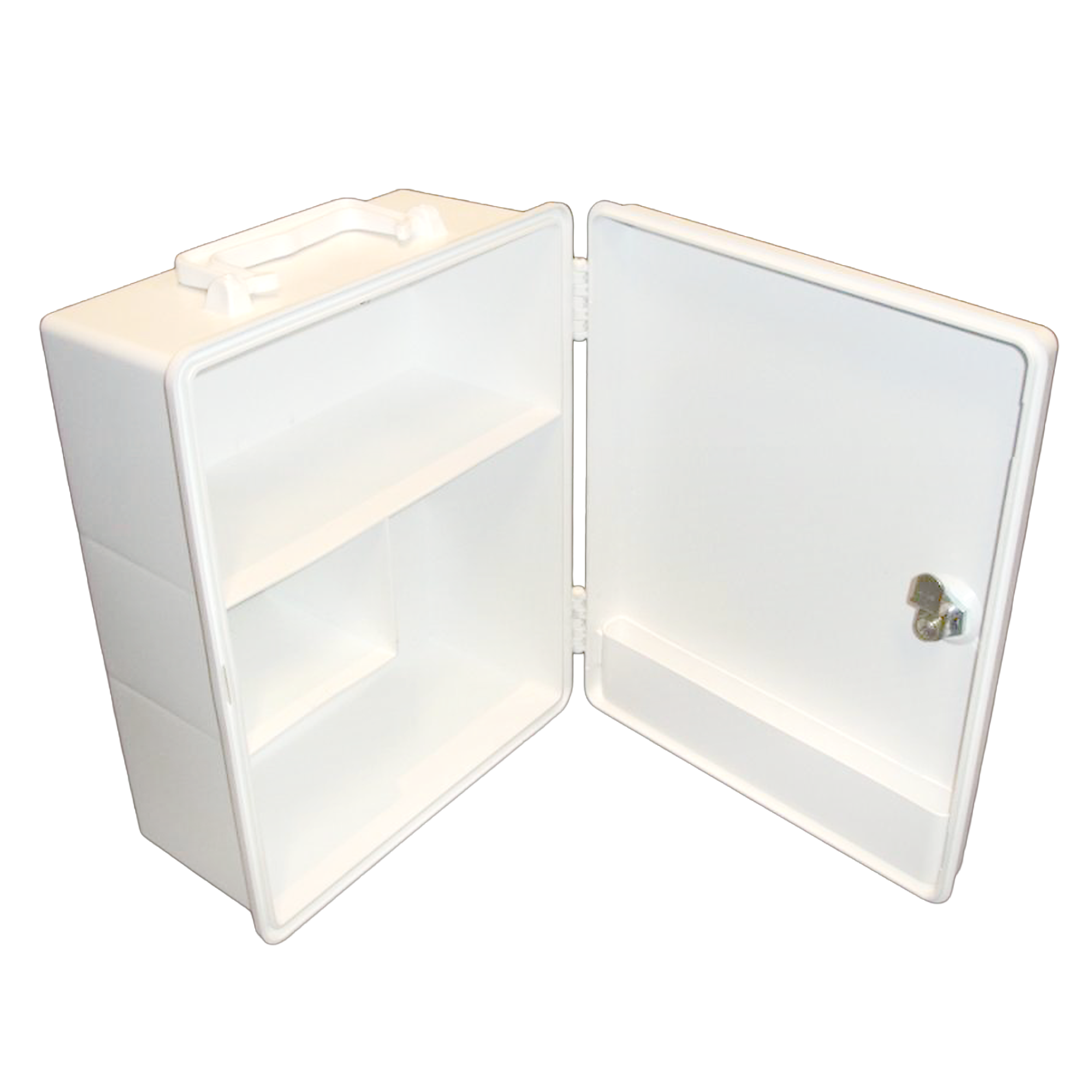 AEROCASE Small White Plastic Cabinet with Key Latch 26 x 32 x 14cm - Image 2